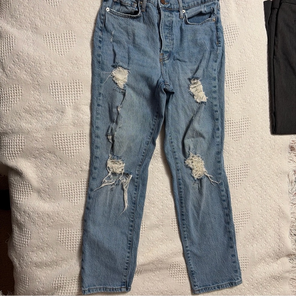 BDG Urban Outfitters Slim Straight Distressed‎ Light Wash Jeans Size 27 Frayed